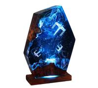 Creative Epoxy Resin Wood Light Lamp, Handmade Space Interstellar Resin Multicolor LED Epoxy Resin Table, Desk Decor Lamp USB Powered, Unique Festival Gift for Friends Kids Family(6 x 10in,Multicolor)