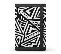 Creative Ethnic Style Square Pattern Wallet for Men Trifold Wallets Credit Card Holder Minimalist Front Pocket for Women
