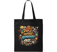Creative Expression Without Seeking Permission Natural Cotton Tote Bag Black