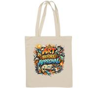 Creative Expression Without Seeking Permission Natural Cotton Tote Bag White