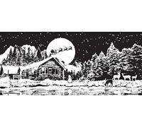 Creative Expressions Designer Boutique-Pre-Cut Stamp-Christmas Cabin, Grey Rubber, 4 in x 8 in