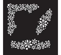 Creative Expressions Jamie Rodgers Starflower Borders 6 in x 6 in Stencil, Cream, 6 x 6 in