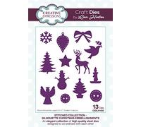 Creative Expressions Lisa Horton-Stitched Collection Silhouette Christmas Embellishments, Metal, 3.8 x 2.7 cm