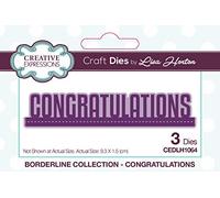 Creative Expressions Lisa Horton-Wording Edgers-Congratulations, Silver, 9.3 X 1.5