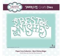 Creative Expressions Paper Cuts Collection - Best Wishes Edger - Cutting Dies, Silver, 14.4 X 7.1 cm Largest die