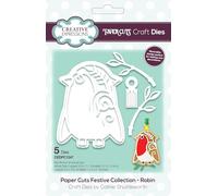 Creative Expressions Paper Cuts Festive Robin Craft Die, Brown, 3.5 x 2.8 inch