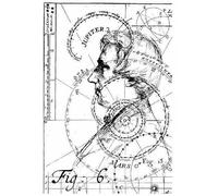 Creative Expressions Sam Poole Mr Stargazer 4 in x 6 in Pre-Cut Rubber Stamp, Red, 4 x 6 in