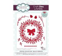 Creative Expressions Sue Wilson Festive Build A Wreath Craft Die, Metal, Brown, 3.5 x 3.7 inch