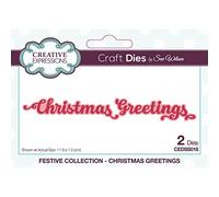 Creative Expressions Sue Wilson-Festive Collection-Shadowed Sentiments-Christmas Greetings-Craft, Metal, Largest die 8.2 x 2.6 cm