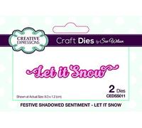 Creative Expressions Sue Wilson Festive Shadowed Sentiment Let It Snow Craft Die, Largest Die 8 x 1.2 cm, (CEDSS011)