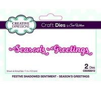 Creative Expressions Sue Wilson Festive Shadowed Sentiment Season's Greetings Craft Die, Largest Die 11.4 x 10.5 cm, (CEDSS012), Metal