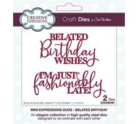 Creative Expressions Sue Wilson-Mini Expressions Duos-Belated Birthday-Craft, Metal, Largest die is 8.7 x 3.2 cm