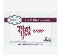 Sue Wilson Mini Expressions Miss You Die, Metal, Silver, 12.5 x 8 x 0.8 cm