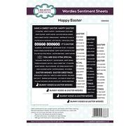 Creative Expressions Wordies-Happy Easter-Sentiment Sheets, Black and White, A6
