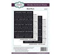 Creative Expressions Wordies Sentiment Sheets - Best Mum Pk 4 6 in x 8 in