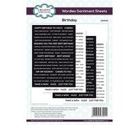 Creative Expressions Wordies - Sentiment Sheets - Birthday, Black and White, OSFA, CEW001