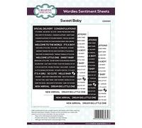 Creative Expressions Wordies Sentiment Sheets-Sweet Baby, Black and White, A5