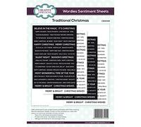 Creative Expressions Wordies Sentiment Sheets-Traditional Christmas, Black and White, A5