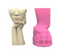 Creative Face Silicone for Flower Pots Vase Mold Concrete Cement Epoxy Resin Mold Casting Tool Craft Garden Silicone Molds for Resin