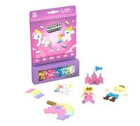 PLUS PLUS Travel Toys - Building Blocks Puzzle Play, Ideal Train, Car, or Plane Activities for Kids, 12 Pages with 125 Pieces in Attached Storage, Girls and Boys Toys Age 5 Plus - Fairy Tale
