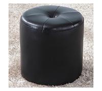 Creative Faux Leather Round Ottoman - Upholstered Footstool for Couch Desk Living Room Small Step Stool Versatile Accent Fur Slish Home Decor.