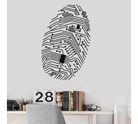 Creative Fingerprint Wall Stickers Vinyl Window Stickers tech Room Interior Decoration Mural Study Decal Wallpaper