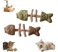 Creative Fish Bone Cat Dental Chew Toy - Fishbone Shape Catnip & Silvervine Teeth, Cleaning Stick Fix Cat Dental Health Interactive Play for Cats B)