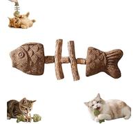 Creative Fish Bone Cat Dental Chew Toy - Fishbone Shape Catnip & Silvervine Teeth, Cleaning Stick Fix Cat Dental Health Interactive Play for Cats (B)