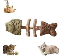 Creative Fish Bone Cat Dental Chew Toy - Fishbone Shape Catnip & Silvervine Teeth, Cleaning Stick Fix Cat Dental Health Interactive Play for Cats (C)
