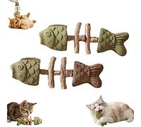 Creative Fish Bone Cat Dental Chew Toy - Fishbone Shape Catnip & Silvervine Teeth, Cleaning Stick Fix Cat Dental Health Interactive Play for Cats C)