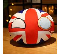 Creative Flag Pillow Plush Toy Cute Country Flag Poland Ball Stuffed Plush Toy Room Sofa Decor for Kids Birthday Gift 40cm Britain