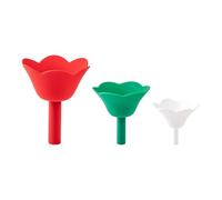 Creative Floral Silicone Funnel 3 Spill Proof Spouts Multiple Size Dishwasher Safe for Bottles Jars Cooking Essential Silicone Funnel