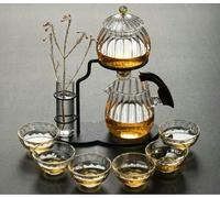 Creative Flower Arrangement Teapot Glass Lazy Automatic Tea Making Household Pu'er Scented Kung Fu Tea Tea Set Infuser Drinking