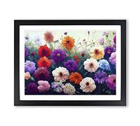 Creative Flower Market Framed Print | A2 Black Framed Wall Art | Ready to Hang | Modern Floral Picture | Living Room Bedroom Lounge Office