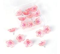 Creative Flower Pushpins 3D Reusable Pink Flower Push Pins with Box Cute DIY Board Push Pin for Office School(20pcs)