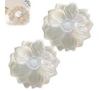 Creative Flower PVC Placemat, 15-Inch Non-Slip Placemats, Heat Insulation Mats are Waterproof and Oil-Proof, Suitable for Kitchens, Restaurants, Cafes and Other Places (2pcs Gold)