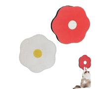 Creative Flower-Shaped Wall-Mounted Cat Scratching Board, Flower Scratching Pad For Cats On Wall, 2-In-1 Cat Scratch Boards & Toy, Dual Purpose Cats Scratching Boards (White + Red)
