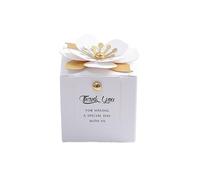 Creative Flower Square Wedding Candy Box Exquisite Little Flower Chocolate Box Holiday Party Banquet Anniversary Gift Box For Wedding Party Holiday(White white cards,50PCS_9X9X9CM)