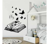 Creative Flying Butterfly Reading wall Sticker School Classroom Cartoon Knowledge Sticker Children's Room Vinyl Study Decal