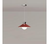 Creative Flying Saucer Glass Light Vintage Minimalist Dining Table Iron Chandeliers Dimmable Single Headk Red Hanginglamp Hotel Bar Decoration Lighting Fixture/K Red