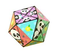 Creative Folding Panda Magic Cube Toy for Kids, 3D Flips Magic Cube Set, Stress Anxiety Relief Fidget Cube, Transforms Puzzle Cubes for Travel, Fidget Slider Nice Gifts for Kids and Adults(Color B)