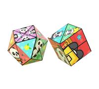 Creative Folding Panda Magic Cube Toy for Kids, 3D Flips Magic Cube Set, Stress Anxiety Relief Fidget Cube, Transforms Puzzle Cubes for Travel, Fidget Slider Nice Gifts for Kids and Adults(2PCS(D))