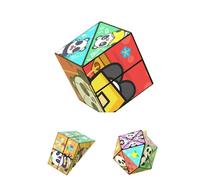 Creative Folding Panda Magic Cube Toy for Kids, 3D Flips Magic Cube Set, Travel Transforms Cubes, Stress Anxiety Relief and Kill Time, 4-in-1 Cubes Toys for Kids and Adults Gift (Set A(3PCS))