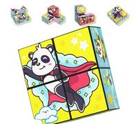Creative Folding Panda Magic Cube Toy for Kids, Rotating Cube Puzzle Toy, Stress Anxiety Relief and Kill Time,Autism Travel Magic Cube for Children, 4-in-1 Cubes Toys for Kids and Adults Gift (F1)