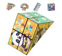Creative Folding Panda Magic Cube Toy for Kids, Rotating Cube Puzzle Toy, Stress Anxiety Relief and Kill Time,Autism Travel Magic Cube for Children, 4-in-1 Cubes Toys for Kids and Adults Gift (B1)