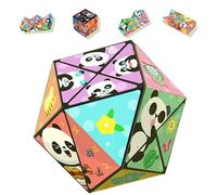 Creative Folding Panda Magic Cube Toy for Kids, Rotating Cube Puzzle Toy, Stress Anxiety Relief and Kill Time,Autism Travel Magic Cube for Children, 4-in-1 Cubes Toys for Kids and Adults Gift (C1)