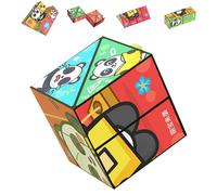 Creative Folding Panda Magic Cube Toy for Kids, Rotating Cube Puzzle Toy, Stress Anxiety Relief and Kill Time,Autism Travel Magic Cube for Children, 4-in-1 Cubes Toys for Kids and Adults Gift (A1)