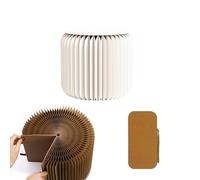 Creative Folding Paper Stool Round Chair with Cushion 300kg Load Capacity Water Repellent Honeycomb Structure Ideal for Living Room & School 30cm White Design