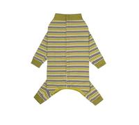 Creative Four-legged Puppy Striped Bodysuit Fashion Polyester Pet Dog Clothes Soft Dog Pajamas Summer(Mustard Green,XXXL)