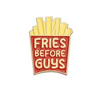 Creative French Fries Brooch for Women Men Funny "Fries Before Guys" Letter Cute Food Enamel Pins Novelty Fastfood Brooches Lapel Pin Badge Jean Collar Bag Hat Clothing Backpacks Jacket Decorate